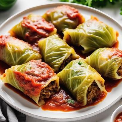 close up view of air fried stuffed cabbage rolls