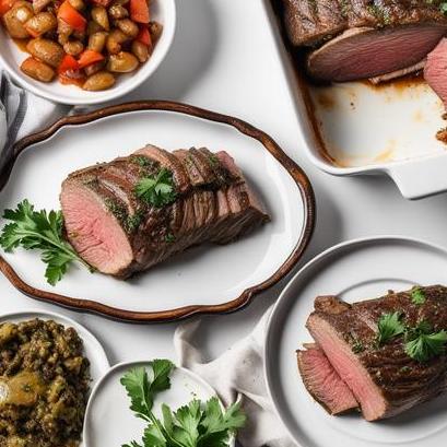 close up view of air fried stuffed flank steak