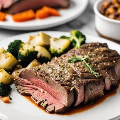 close up view of air fried stuffed flank steak