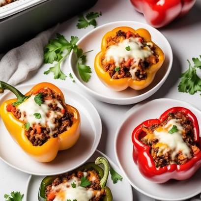 close up view of air fried stuffed peppers