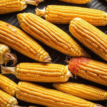 close up view of air fried sweet corn