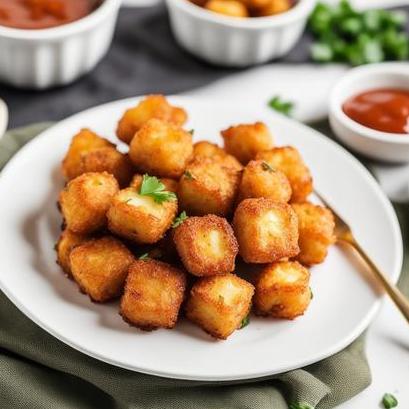 close up view of air fried tater tots
