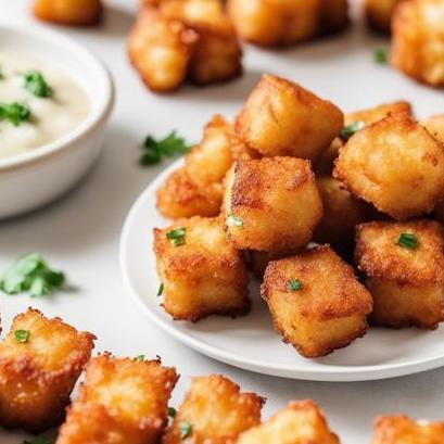close up view of air fried tater tots