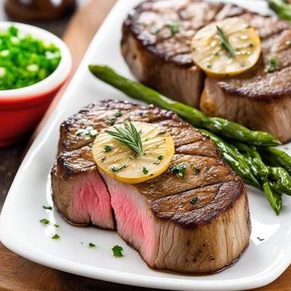 close up view of air fried tenderloin steaks