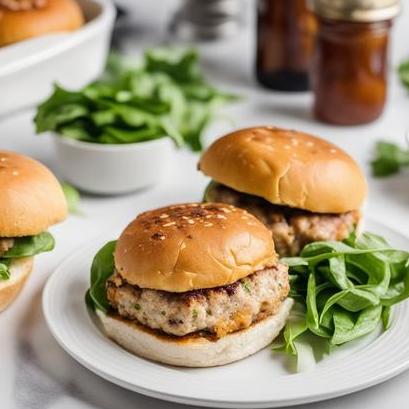 close up view of air fried turkey burgers