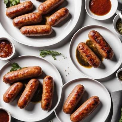 close up view of air fried turkey sausages