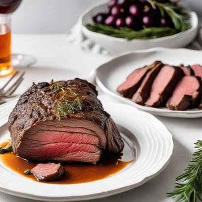 close up view of air fried venison roast