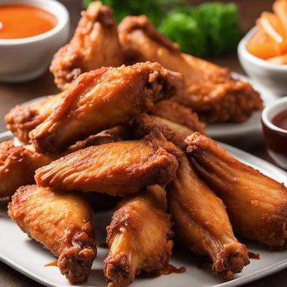 close up view of air fried wing dings
