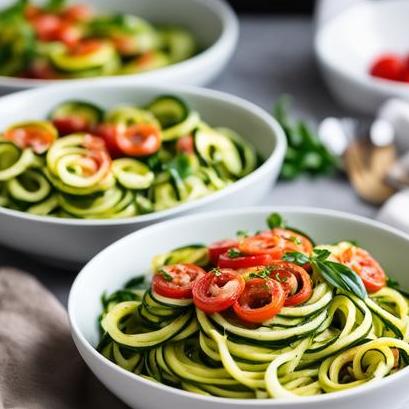 close up view of air fried zoodles